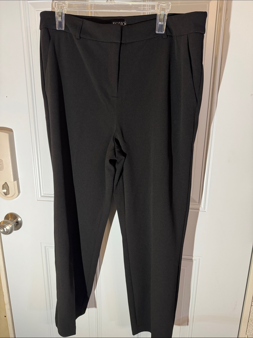 Soho Black Slim Tailored Ponte Trousers